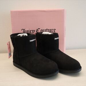 Juicy Couture B3262SW Women's Sz 10 Black Micro Suede JC-Kave Winter Ankle Boots